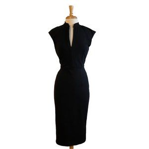 ASOS Dress Black Sheath Midi Size 8
